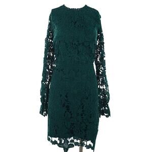 White House Black Market Green Lace Midi Dress